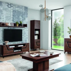 Szafka RTV z czarnym dekorem VERO