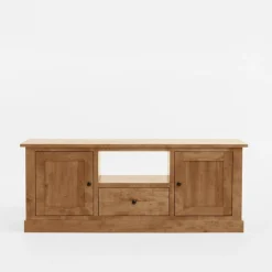 Szafka RTV z litego drewna PAOLA brzoza naturalna, 150 cm