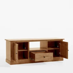 Szafka RTV z litego drewna PAOLA brzoza naturalna, 150 cm