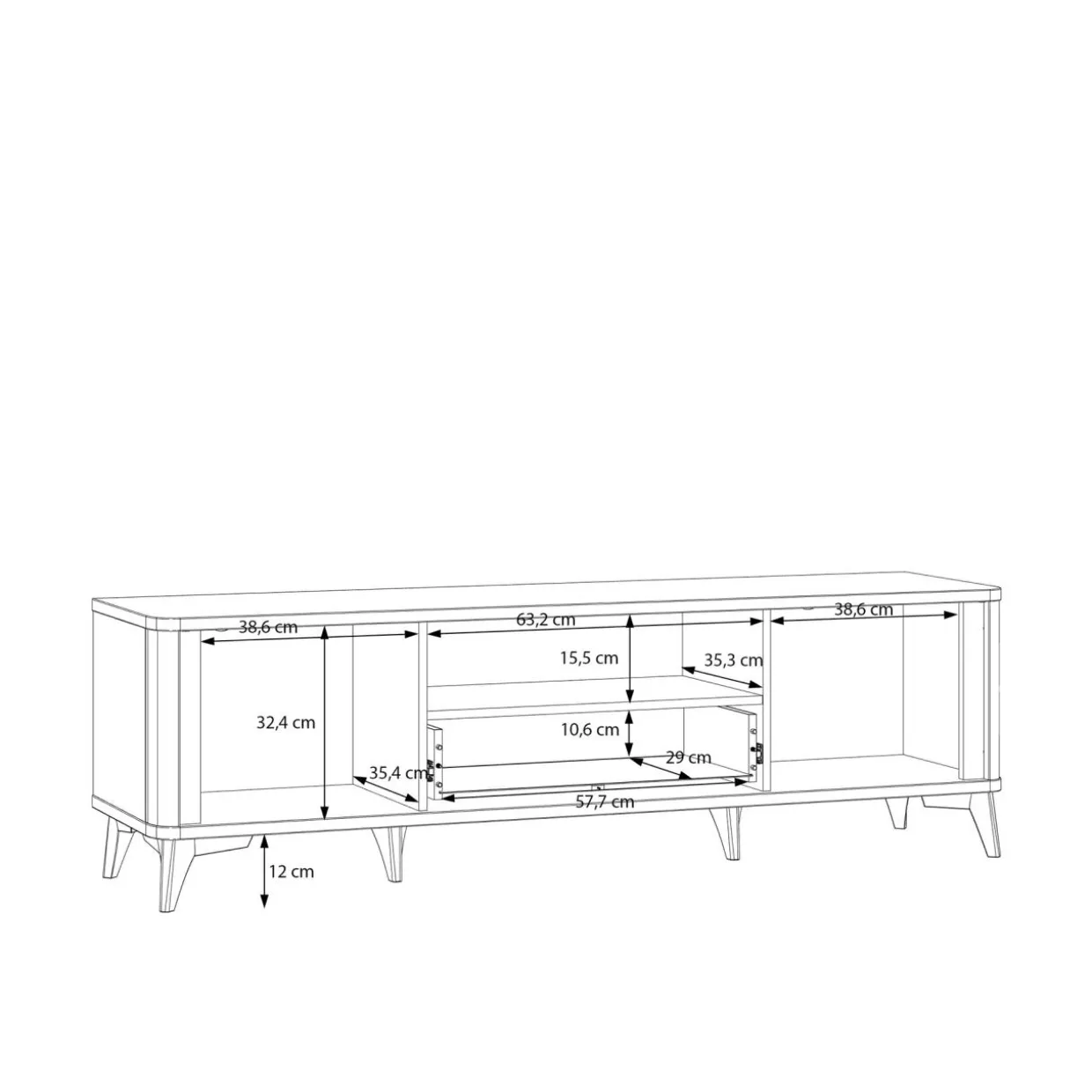 Szafka RTV z oświetleniem FORREST HILLS 160,4 cm