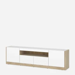 Szafka RTV z szufladami CALIMA dąb cremona biała