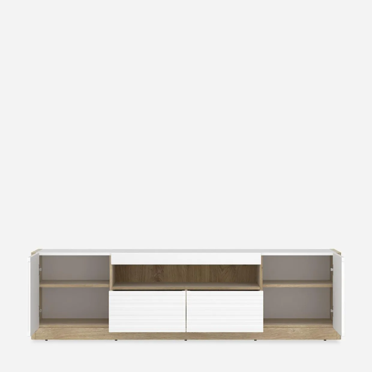 Szafka RTV z szufladami CALIMA dąb cremona biała