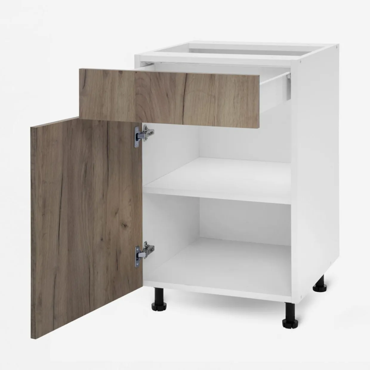 Szafka stojąca z szufladą BASIC PLUS BP/D50SR1 dark rockfort hickory