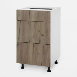 Szafka stojąca z szufladami BASIC PLUS BP/D45S3 dark rockfort hickory