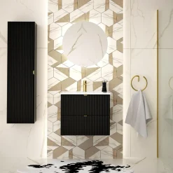 Szafka umywalkowa czarny mat BELT 60 cm