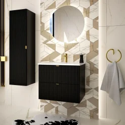 Szafka umywalkowa czarny mat BELT 60 cm