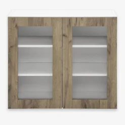 Szafka wisząca z witryną BASIC PLUS BP/G80W dark rockfort hickory