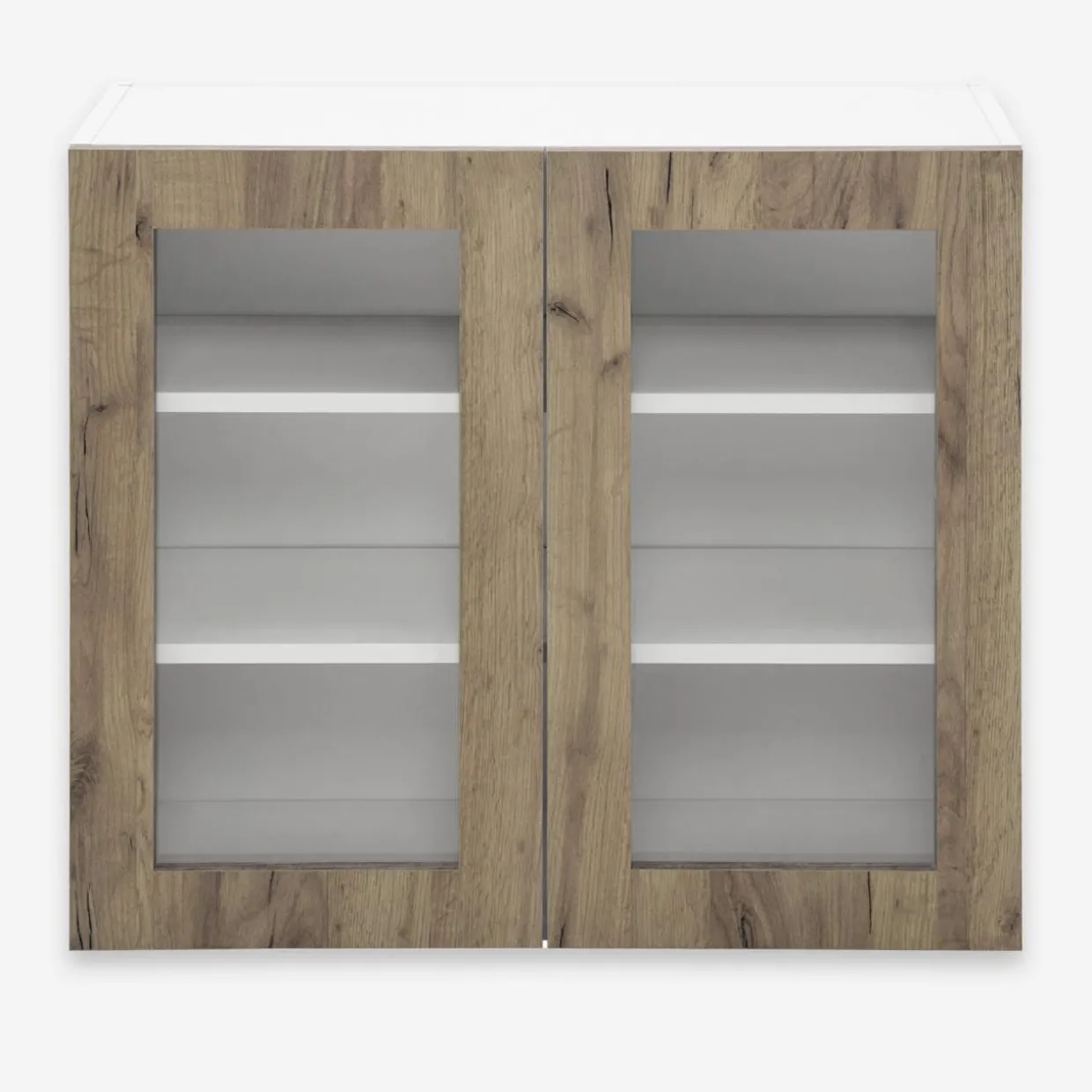 Szafka wisząca z witryną BASIC PLUS BP/G80W dark rockfort hickory