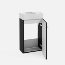 Szafka z umywalką czarna KIM 40 cm