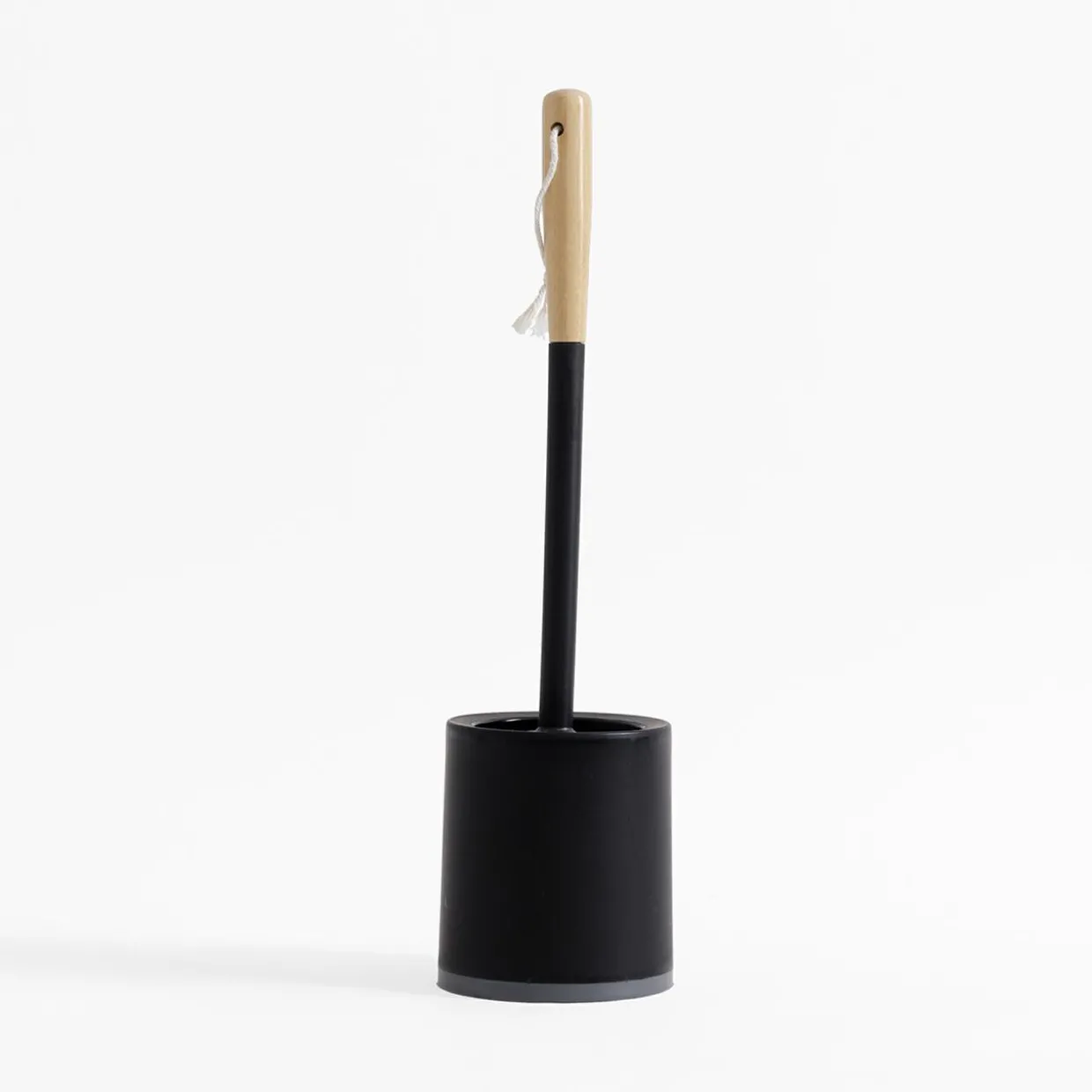 Szczotka do WC czarna z bambusowym uchwytem
