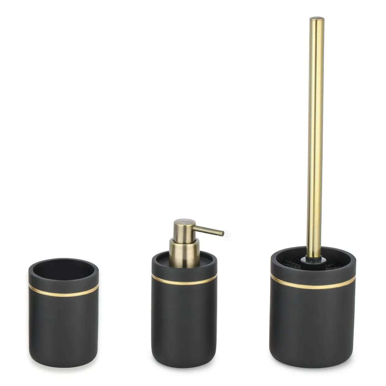 Szczotka do WC czarna ze złotym dekorem 36 cm