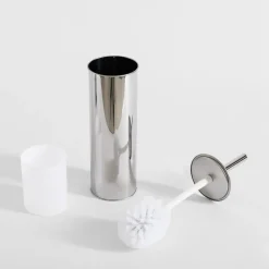 Szczotka do WC z pojemnikiem srebrna
