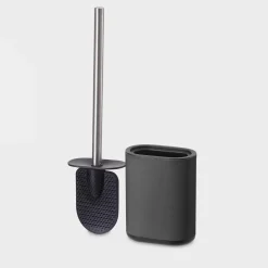 Szczotka z tworzywa do WC z pojemnikiem czarna