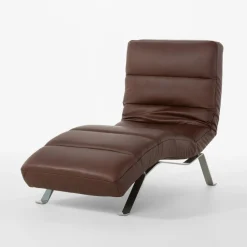 Szezlong skórzany brązowy SWING