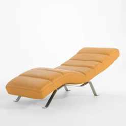 Szezlong skórzany musztardowy SWING