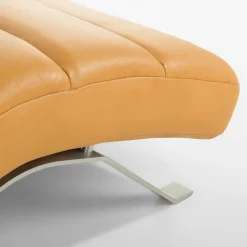 Szezlong skórzany musztardowy SWING