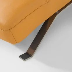 Szezlong skórzany musztardowy SWING