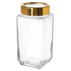 Szklany pojemnik do żywności ze złotą pokrywką 1l