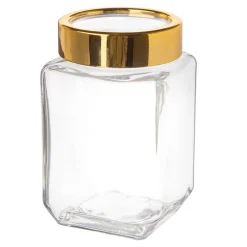 Szklany pojemnik do żywności ze złotą pokrywką 700 ml