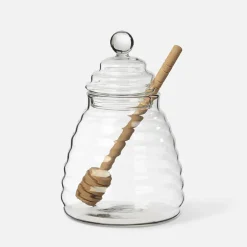 Szklany pojemnik na miód z czerpakiem 440 ml