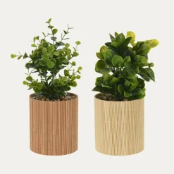 Sztuczna roślina w bambusowej doniczce MIX