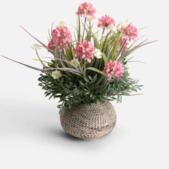 Sztuczny kwiat w doniczce fioletowy 35 cm