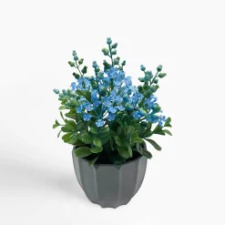 Sztuczny kwiat w doniczce niebieski 20 cm