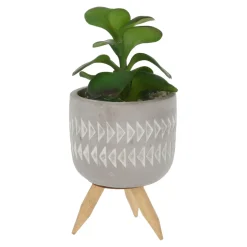 Sztuczny kwiat w doniczce na nóżkach 16 cm MIX