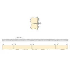 Szyna montażowa KAMPO 203,6 cm