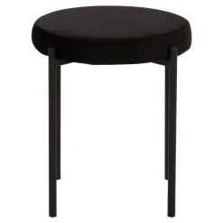 Taboret welurowy czarny ARGINO