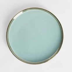 Talerz deserowy błękitna mięta AURORA GOLD 20 cm