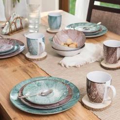 Talerz deserowy niebieski CZTERY PORY ROKU 20,5 cm