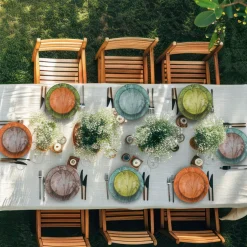 Talerz deserowy niebieski CZTERY PORY ROKU 20,5 cm