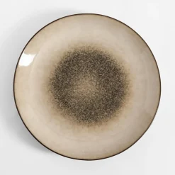 Talerz obiadowy brązowo-beżowy ZORA 26,6 cm