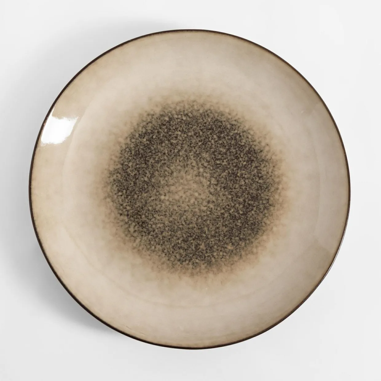 Talerz obiadowy brązowo-beżowy ZORA 26,6 cm