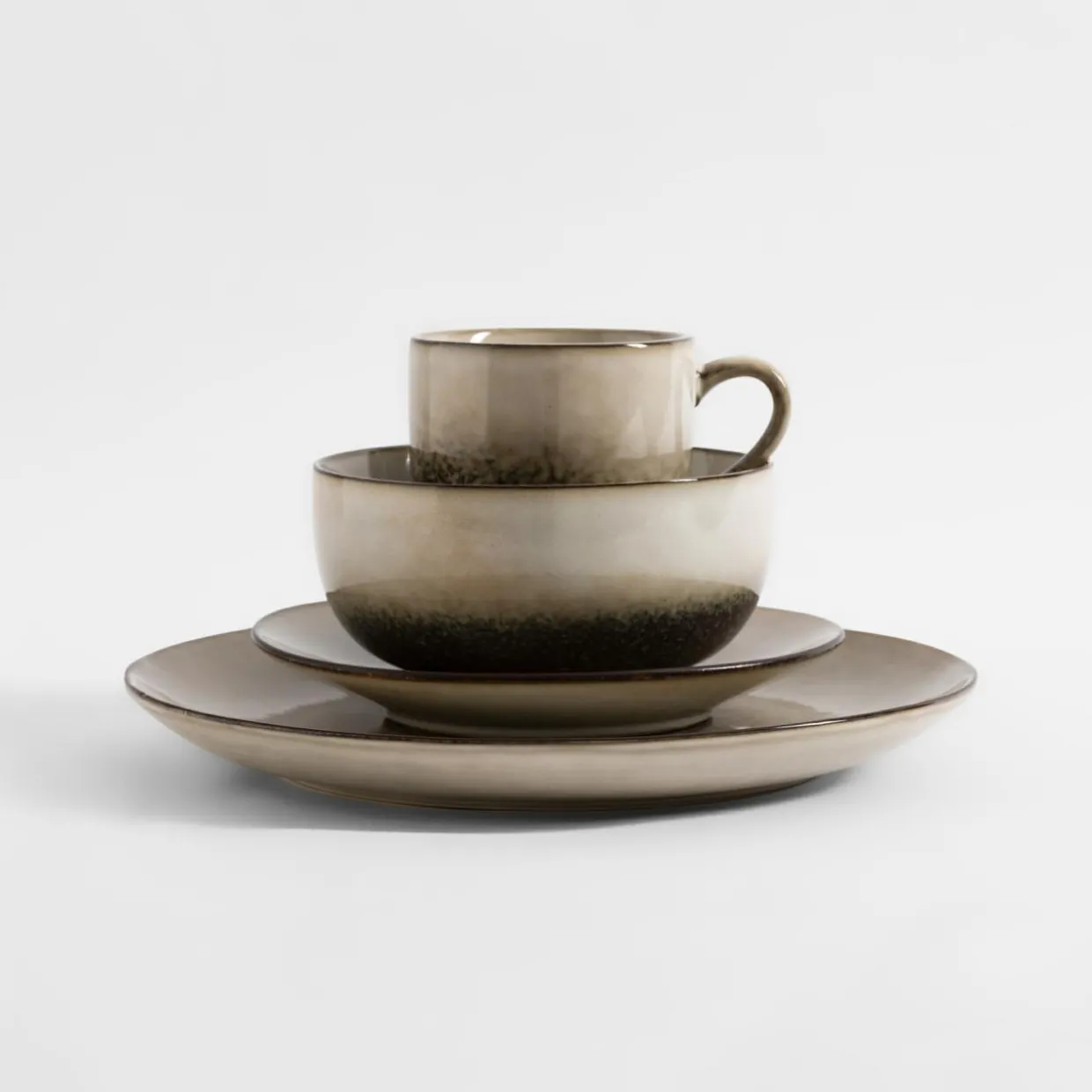 Talerz obiadowy brązowo-beżowy ZORA 26,6 cm