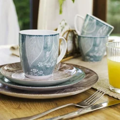 Talerz obiadowy niebieski CZTERY PORY ROKU 27 cm