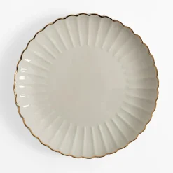 Talerz obiadowy porcelanowy ZŁOTY RANT 26,6 cm