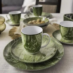 Talerz obiadowy zielony CZTERY PORY ROKU 27 cm