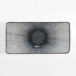 Talerz prostokątny biało-czarny OTTICO 25x12 cm