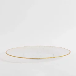 Talerz szklany ze złotym rantem 31 cm