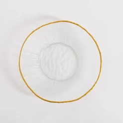 Talerz szklany ze złotym rantem 21 cm