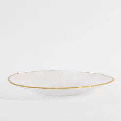 Talerz szklany ze złotym rantem 21 cm