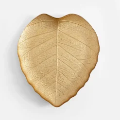 Talerz złoty LIŚĆ 28 cm