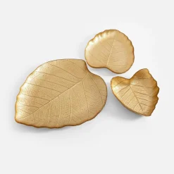 Talerz złoty LIŚĆ 28 cm