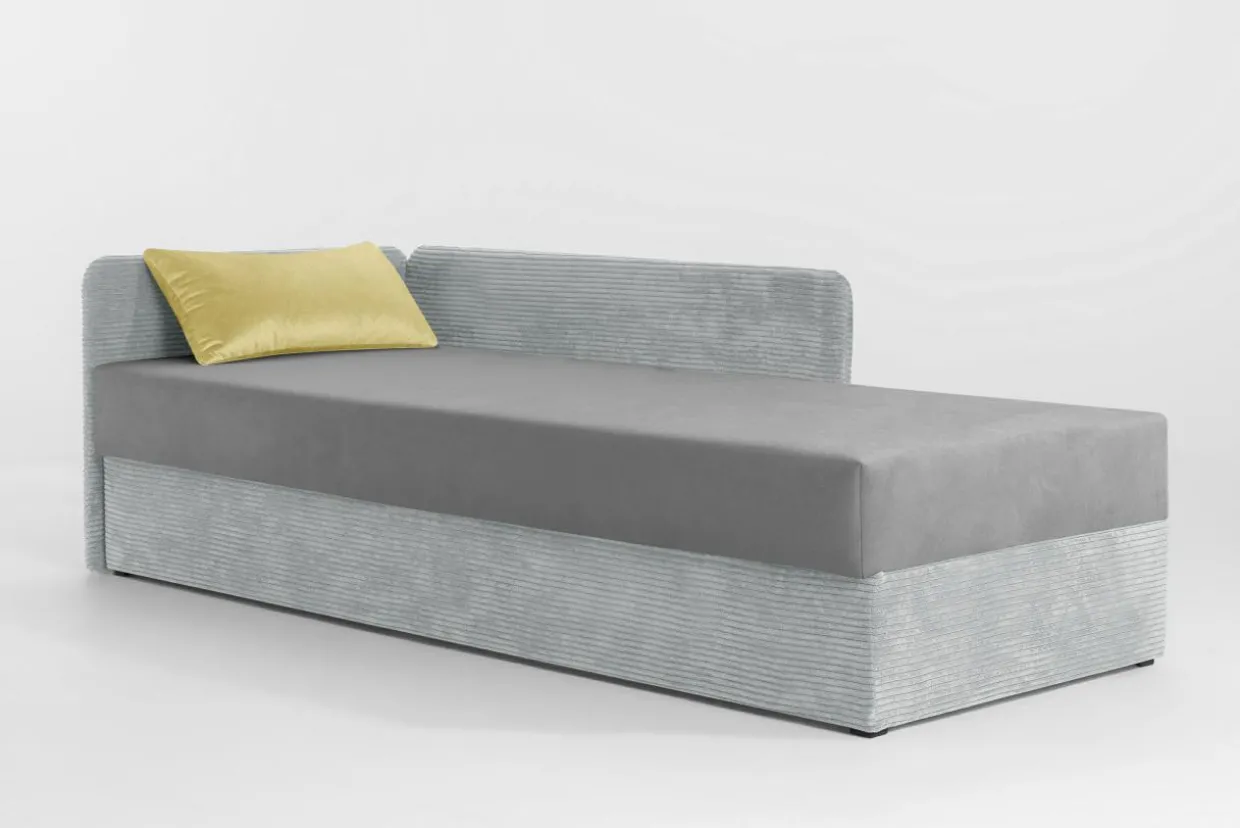 Tapczan młodzieżowy szaro-żółty OPEN