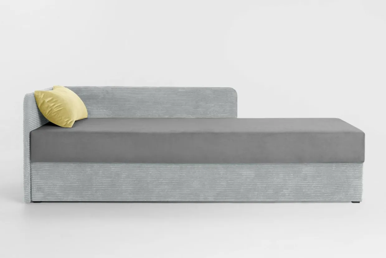 Tapczan młodzieżowy szaro-żółty OPEN