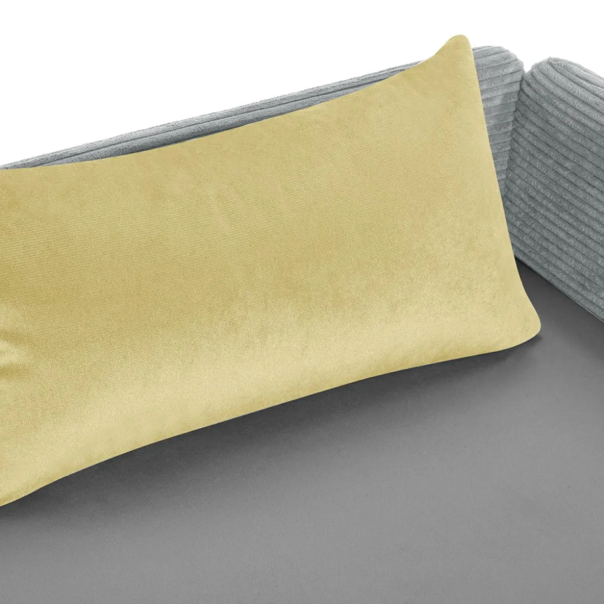 Tapczan młodzieżowy szaro-żółty OPEN