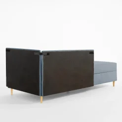 Tapczan narożny szaroniebieski MARIO 90x200 cm