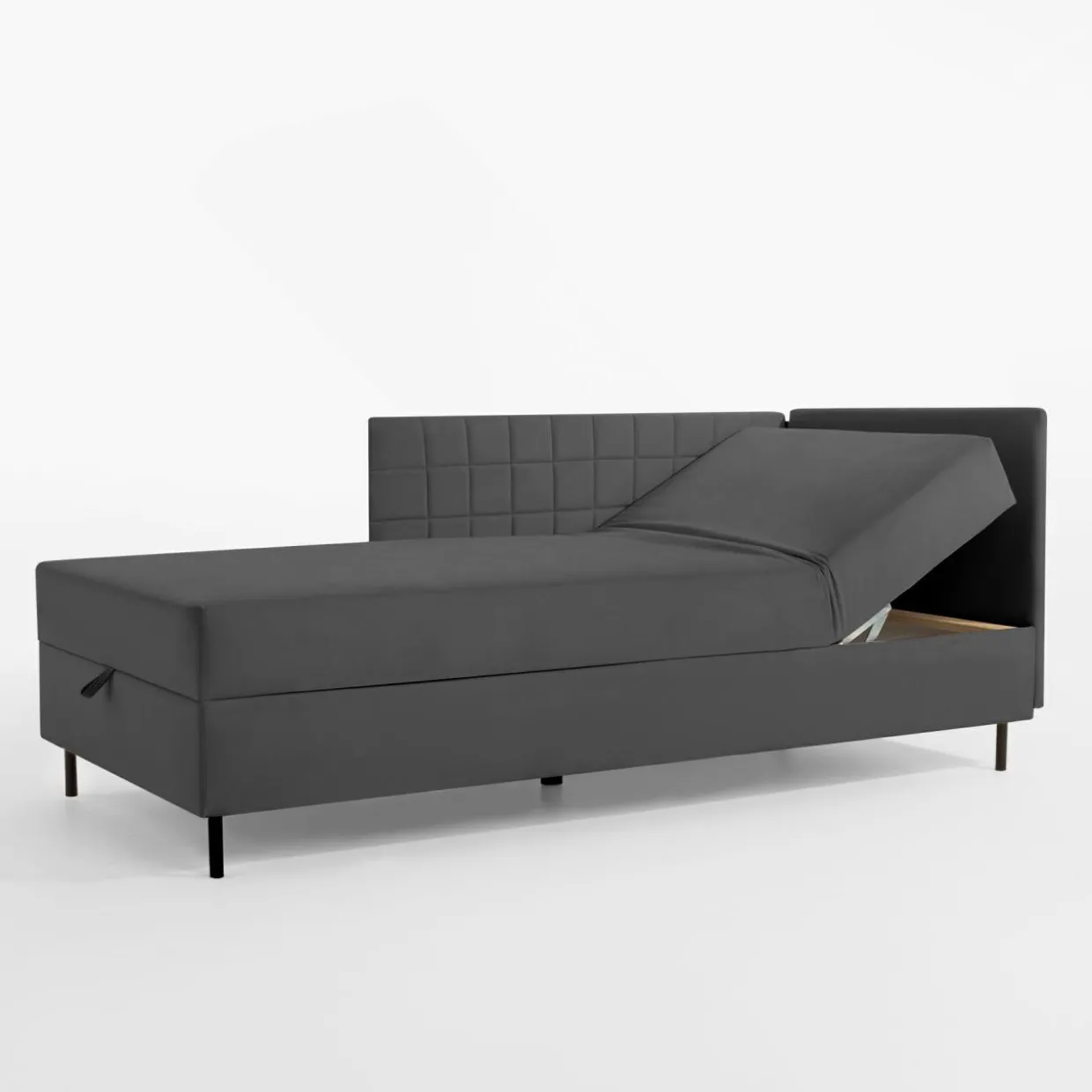 Tapczan narożny szary MARIO 90x200 cm